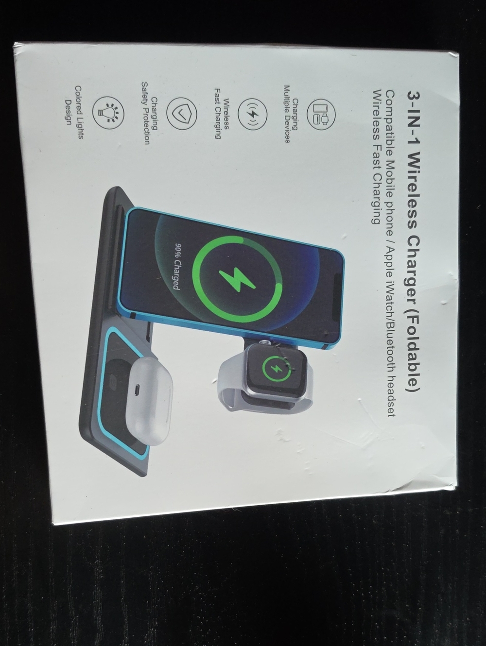 3-in-1 Foldable Wireless Charger - Black